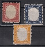 Italy 1862 King Viktor Emanuel II Mi.10-12 12 small window MLH AM.306