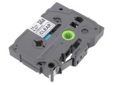 Bandă adezivă transparentă 12mm x 8m cu text negru TZE-131