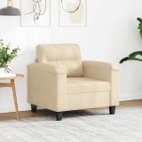 vidaXL Fotoliu canapea, crem, 60 cm, textil microfibră 359553