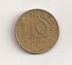Moneda Franta - 10 Centimes 1967 v1 foto