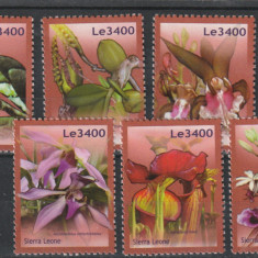 Sierra Leone 2011-Flora,Orhidee,serie 6 valori dantelate,MNH,Mi.5533-5538