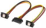 Cablu Adaptor SATA Mama - 2x SATA Tata 90 Grade Goobay 95115, Alimentare, 20cm
