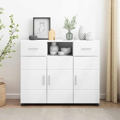Bufet cu sertar cu ușă Alb 88.5 x 30.5 x 73 cm Lemn compozit foto