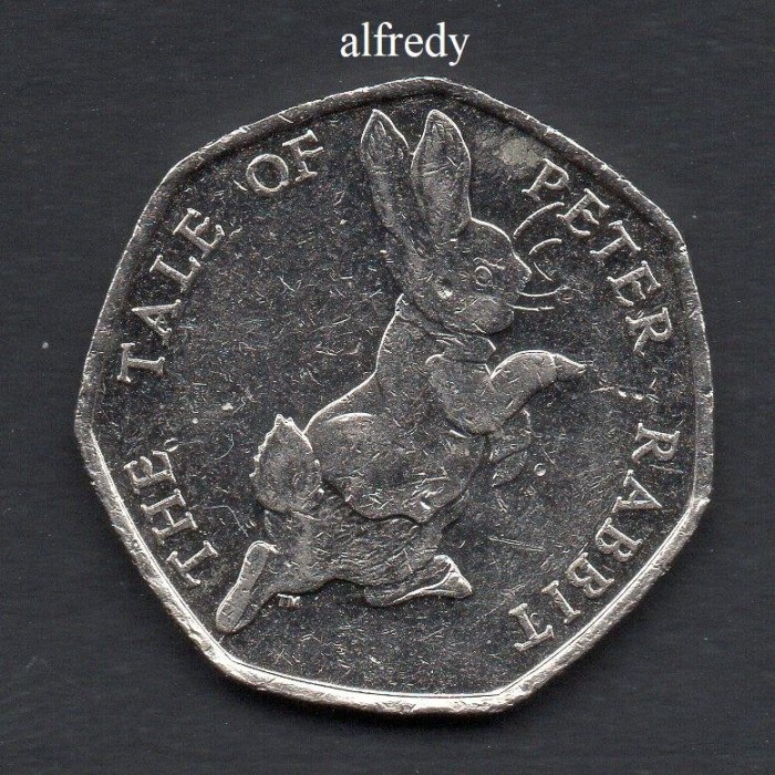 Anglia, Marea Britanie, 2017 50 Pence, Comemorativa, Peter Rabbit