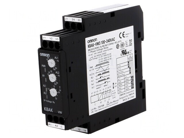 Releu Monitorizare Tensiune 100-240VAC SPDT IP20