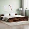 Cadru Pat Gossi Stejar Fumuriu 180x200 cm, Tablie Cap/Picioare, Lemn Masiv, Design Modern