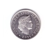 Mondea Elvetia 10 rappen 2011, stare foarte buna, curata, cu luciu, Europa, Cupru-Nichel