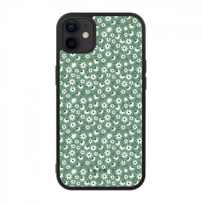 Husa iPhone 12 - Skino Floral Green, flori verde