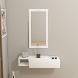 Consola suspendata cu oglinda Vien Alb 82x15.8x29.6 cm