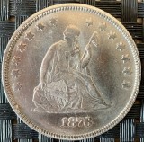 Monedă One Dollar USA 1878, replică veche profesionistă, corepunzător la diametru, greutate și zimți pe circumferință / ptr colectie /