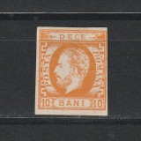 10 Bani Carol cu Barba LP31 Portocaliu Romania 1871-72 Cu Atestat