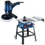 Bosch GTS 254 + GPO 950 - Fierastrau circular de masa 1800 W 254 mm + Masina de lustruit 950 W 180 mm