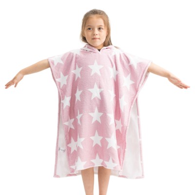 Poncho de baie pentru copii Homelevel, 4-7 ani, Roz, Bumbac, 54888.10.02 foto