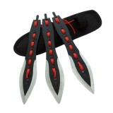 Set trei cutite de aruncat IdeallStore&reg;, Anarchy Blades, otel inoxidabil, negru, 19 cm, teaca inclusa