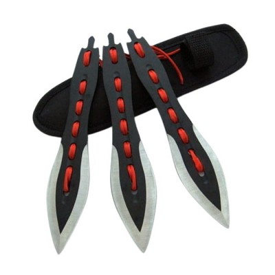Set trei cutite de aruncat IdeallStore&amp;reg;, Anarchy Blades, otel inoxidabil, negru, 19 cm, teaca inclusa foto