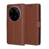 Husa pentru Xiaomi 15 Ultra, Techsuit, Leather Folio, Maro