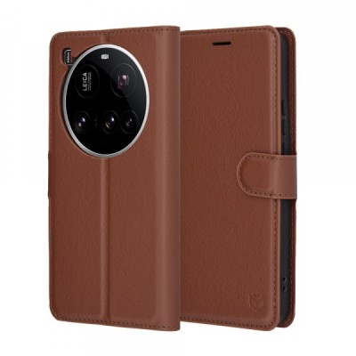 Husa pentru Xiaomi 15 Ultra, Techsuit, Leather Folio, Maro foto