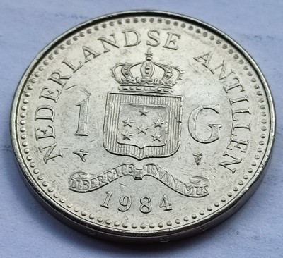 300. Moneda Antilele Olandeze 1 gulden 1984 foto