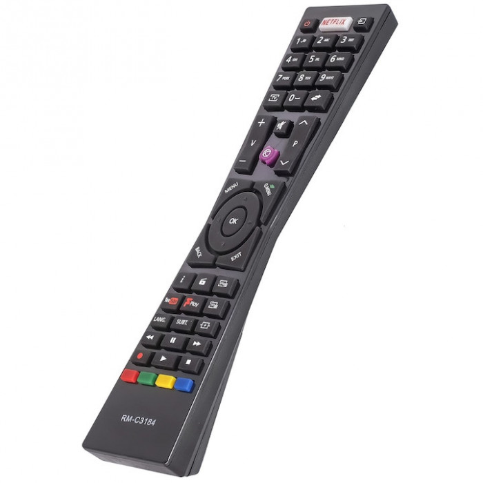 Telecomanda , Compatibila JVC Smart, RM-C3184, cu Netflix si Youtube, neagra