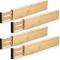 Set 4 separatoare din bambus pentru sertare, lungime reglabila 44 - 56 cm, natur