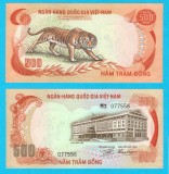 Vietnam Sud (p#33) 500 Dong 1972 UNC 'Tigru Indochinez'; (ROG CITITI DETALIILE!)