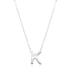 Colier din argint 925 - lanț strălucitor și litera K