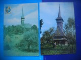 HOPCT LOT 2553 BISERICI DE LEMN -JUD MARAMURES-2 CARTI POSTALE-CIRCULATE, Circulata, Printata, Satu Mare