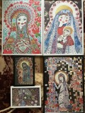 Set printuri religioase inramate/icoana/icoane Fecioara Maria cu pruncul