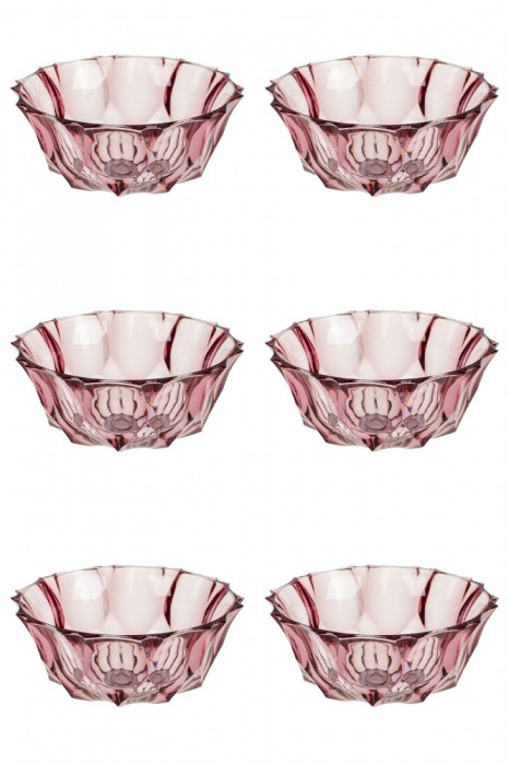 Set boluri, 6 piese, 290 ml, Plastic, Mov