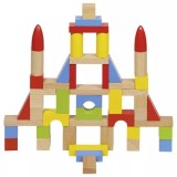 Cuburi construit, din lemn, pentru copii, 50 piese, Goki
