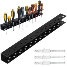 Organizator de perete pentru 23 de surubelnite, maxim 8 kg, latime 50 cm, otel, negru
