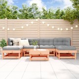 Set mobilier gradina Gossi, 7 piese, lemn masiv Douglas, perne incluse, gri/bej/maro, 4-6 locuri