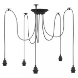 Cumpara ieftin Lampa suspendata cu 5 suporturi E27 metal negru
