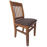 Scaun de living si bucatarie, lemn masiv fag, Bogdan, tapitat cu stofa, 120 kg, 88,5x46x42cm, Nuc