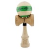Jucarie de indemanare din lemn, Kendama X, Frequency Flippy, Super Sticky, 18 cm, Verde, Maro