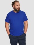 S.Oliver Big Sizes Tricou barbati big sizes cu decolteu la baza gatului, Regular fit, din bumbac, Albastru inchis, 2XL, 3XL, 5XL