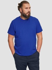 s.Oliver Big Sizes Tricou barbati big sizes cu decolteu la baza gatului, Regular fit, din bumbac, Albastru inchis, 2XL