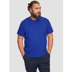 s.Oliver Big Sizes Tricou barbati big sizes cu decolteu la baza gatului, Regular fit, din bumbac, Albastru inchis, 2XL