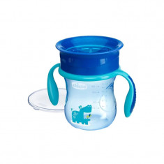 Cana anti curgere cu manere 200 ml Chicco Perfect Cub 070060, Turcoaz foto