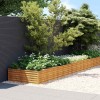 Strat inaltat gradina vidaXL, 579x100x36 cm, otel Corten, maro, jardiniera legume, flori, rezistent intemperii, decorativ