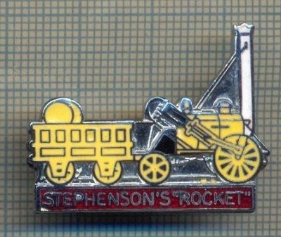 Y 995 INSIGNA -TRENURI -STEPHENSON&amp;#039;S ,,ROCKET&amp;quot;-LOCOMOTIVA -PENTRU COLECTIONARI foto