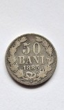 ROMANIA - 50 Bani 1885 , tiraj mic, moneda de argint in stare foarte buna. Piesa rara !