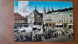 Carte postala, Timisoara Piata Traian, perioada interbelica