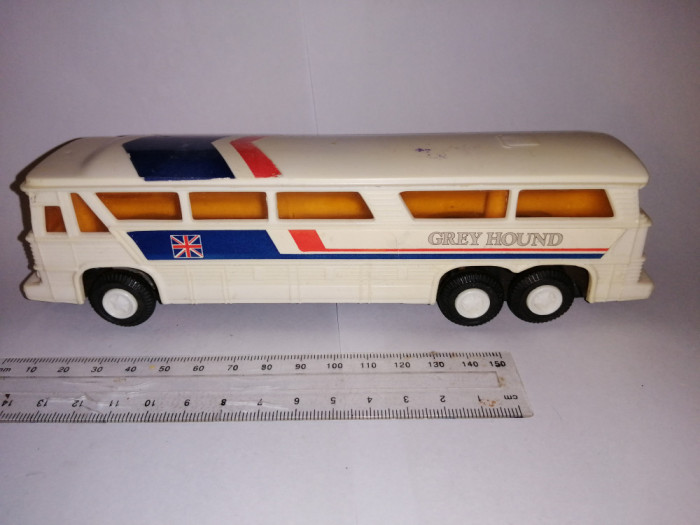 bnk jc Roxy Toys Hong Kong - Grey Hound Bus - cu frictiune
