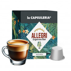 Cafea Allegri Espresso Bar, 100 capsule biodegradabile compatibile Nespresso, La Capsuleria