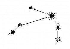 Sticker decorativ Constelatie Zodiacala, Negru, 78 cm, 5482ST foto