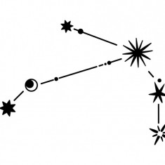 Sticker decorativ Constelatie Zodiacala, Negru, 78 cm, 5482ST