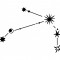 Sticker decorativ Constelatie Zodiacala, Negru, 78 cm, 5482ST