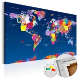 Cumpara ieftin Tablou din plută - World Map: Artistic Fantasy 90x60 cm