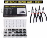 Cumpara ieftin Set 300 inele Seeger negre 2-32 mm cu 4 clesti pentru sigurante interioare si exterioare, trusa organizatoare, pentru reparatii auto, mecanica si serv